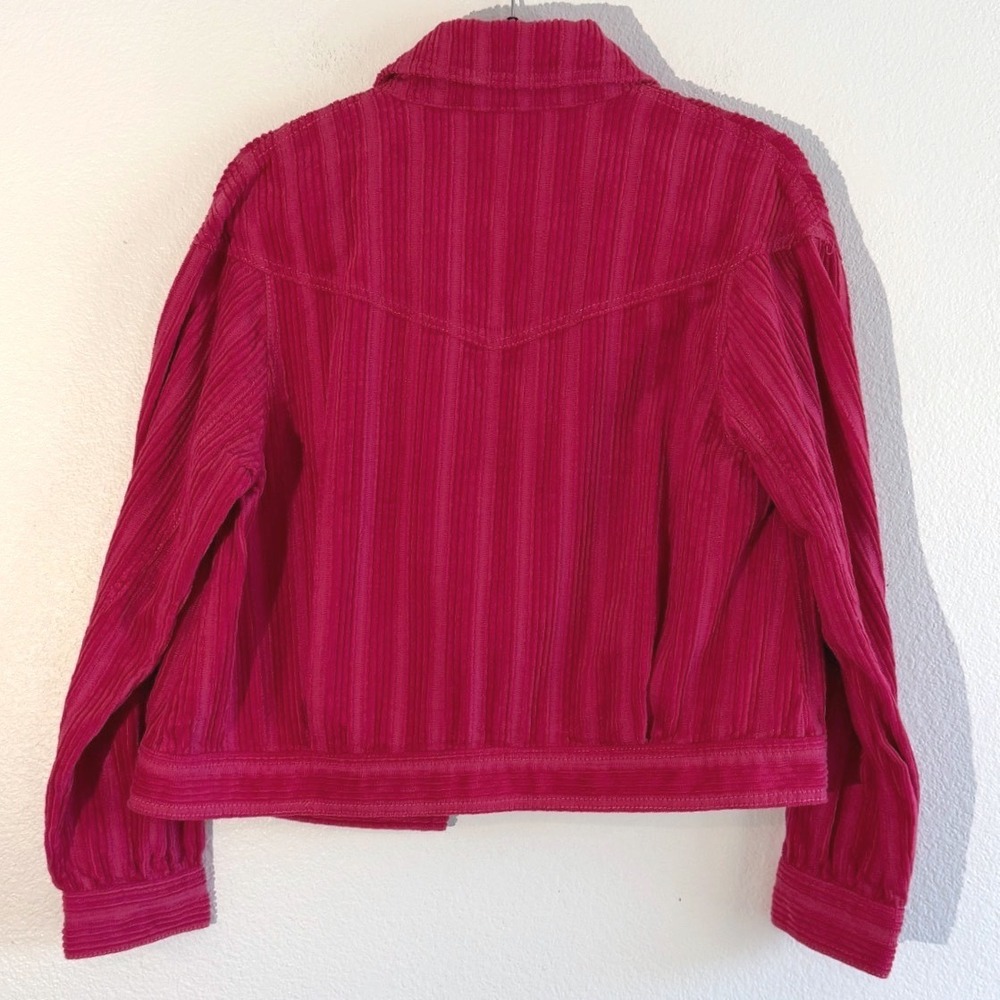 Cabi 4124 Hot Pink Corduroy Jacket Womens XS Cotton Ribbed Trucker Button Up - Picture 4 of 10